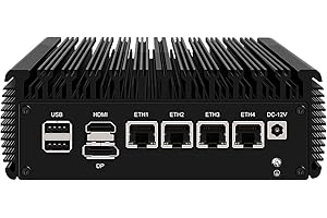 Micro Firewall Appliance, Mini PC, pFsense Plus, Mikrotik, OPNsense, VPN, Router PC, Intel N5105, HUNSN RJ03, AES-NI, 4 x Intel 2.5GbE I226-V LAN, Type-C, TF, M.2 WiFi 6 Slot, 16G RAM, 512G SSD
