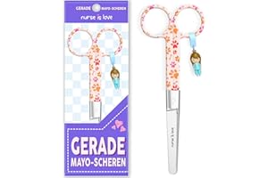 Nurse is Love Mayo Schere, Verbandsschere Pflege, Verbandschere Krankenschwester Schere aus Edelstahl scharf, abgerundete Spitze | für rettungsschere | Trauma schere mit bunt Designs |