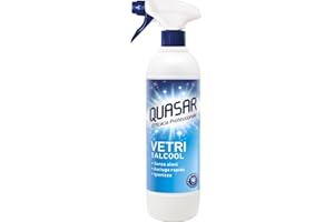QUASAR PULITO STELLARE Quasar - Vetri con Alcool - Senza Aloni, Asciuga Rapido, Igienizza - 680 ml