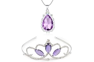 HENGKAIXUAN Kzslive - Juego de collar con colgante de tiara y amuleto mágico, diseño de princesa, para cumpleaños, Navidad