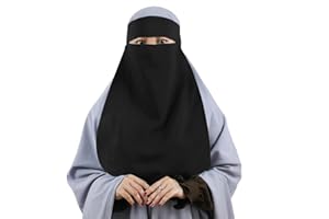 OhMill Niqab Face Veil Muslim Niqab for Women Face Veil Muslim Khimar Hijab Women Full Face Niqab Veil,One Layer