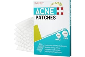 TIEPETLY 216Stücke Pimple Patches, Unsichtbare Natürliche Hydrokolloid Akne mit Teebaumöl, Tag und Nacht 2-in-1 Akne pflaster, Wasserdicht und Atmungsaktiv Absorptions Abszess Acne Patches (white) (weiß)