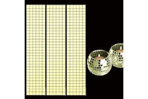 LUO YIYI 3 Rolls-4800pcs DIY Glass Tiles Decorations Making Gold Mirrors Mosaic Disco Ball Self-Adhesive Real Square Glass Mirror Tiles Sticker for Craft ,5mm by 5mm