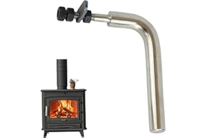 BEAHING Manija de la puerta de la estufa de madera, manijas de la puerta de la chimenea, mango de chimenea de reemplazo liso y resistente en forma de L para el hogar, el hotel, metal