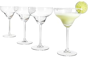 MamboCat Lot de 4 verres à Margarita - 150 ml - Hauteur : 18 cm - Pour 4 personnes - Verre à cocktail transparent pour boissons glacées, Daiquiri & Co. - Verres transparents pour la maison, les fêtes,