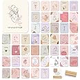 BIROYAL 45 PCS New Mom Affirmation Cards for Post Partum/Postpartum - New Mom Essentials Gifts with Empowering Messages - Postpartum Affirmation Cards with Wooden Stand and Metal Box