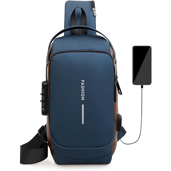 Zaino Monospalla Uomo VARLIVOO | Con USB E Antifurto | Guscio Rigido | Impermeabile | Nero - Foto 6