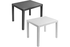 URBN GARDEN Rectangle Garden Plastic Patio Dining Bench Whether Proof Table Indoor Outdoors (Anthracite)