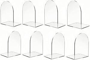 Arch AcrylicBookends-FR Deefongo 8Pcs Serre-Livres en Acrylique, extrémité de Livre Robuste, Organisateur de Bureau Transparent pour Le Cadeau Chambre à Coucher, bibliothèque, Bureau, école et Bureau