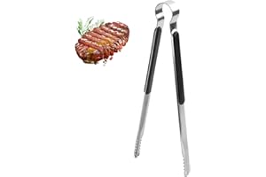 CHSTARINA Pinzas para Parrilla de Acero Inoxidable,10 Pulgadas Pinzas Para Barbacoa, Pinzas de Cocina Profesionales, Pinzas para Carne con Mango Antideslizante, Pinza Barbacoa Larga para Cocinar, Parrillas,Bufé