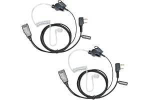 UAYESOK Säkerhetsradio öronsnäcka 2-stifts dold walkie talkie headset med luft akustisk tub och PTT-mikrofon för Baofeng UV-5