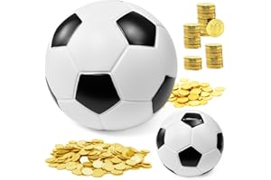 LPAMABA Hucha Ahorradora de Dibujos Animados Gato de Esmalte, Hucha Gato para Ahorrar Monedas y Decorar Hogar, Regalo o Recuerdo de Cumpleaños (Fútbol)