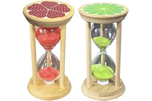 OPIURVY 2 timer a clessidra da 5 minuti, timber a clessidra per bambini, timer a clessidra per decorazioni domestiche, accessori per utensili da cucina per decorazioni domestiche (Rosso e verde)