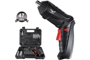 JENABOM 47 in 1 Electric Screwdriver, Cordless Drill Screwdriver Bits Set Rechargeable, 3.6V Li-ion 3.5N.m Max Torque Electric Rotatable Drill Screwdriver with LED Light for Home Office DIY Tools