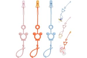 LHOEST Silikon nappkedja flicka pojke nappband silikon BPA-fri | Nappkedjor clips rosa blå orange silikon pacifier kedja med klämma ett stycke flexibel robust nappkedja för baby