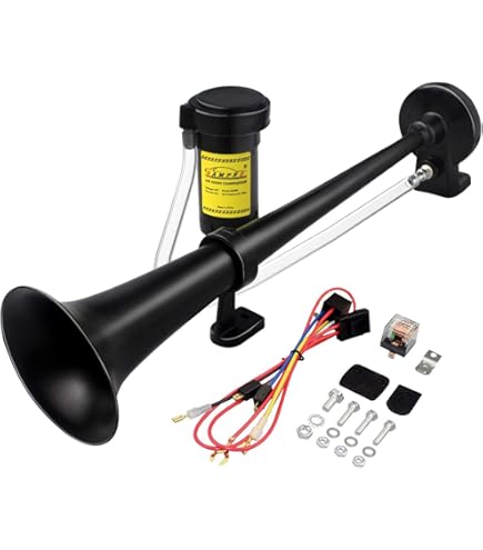 Avertisseur Sonore HELLA CA32-24V - Trompette Pneumatique-électrique, 115 DB, 24V, Chrome/noir, Pour Poids Lourds, Bus