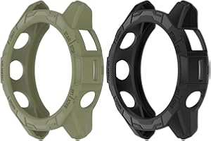Chofit Etui ochronne, kompatybilne z Garmin Epix Pro Gen 2 51 mm/Fenix 7X Pro, etui ochronne z TPU, etui ochronne na ramę zegarka (czarne + zielone)