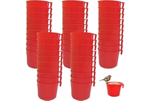 XJKLBYQ Suministros de Gallo de Campo de Juego, alimentador de Paloma de plástico de 50 Piezas, alimentador de Pollo Colgante, Suministros de alimentación y riego de Aves fáciles de Eliminar para Aves