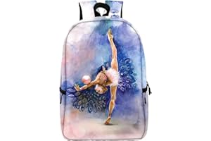 Chaorwe Mochila con Estampado De Gimnasia Rítmica para Adolescentes Niñas, Niños Mochilas Escolares Regalo De Cumpleaños, Bolso De Viaje para Mujeres, Bolso De Hombro Mochila Informal