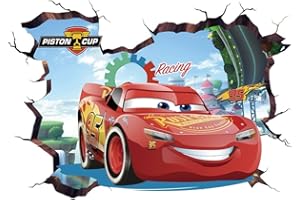 NVWANG 3D Adesivo da Parete Cars Adesivi Muro Cars Camera dei Bambini Adesivi Murali Stickers Murali Cars Rimovibili Cars Adesivi Muro