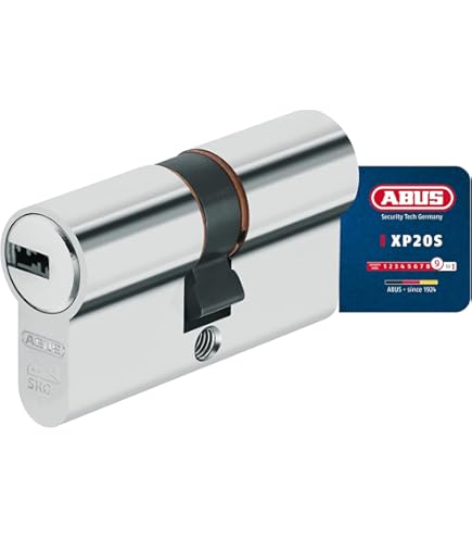 ABUS A93 Double Cylindre 45/60 Mm Avec 10 Clés, Avec Fonction D'urgence, Danger Et Protection Anti-perçage, Profil C73 C83