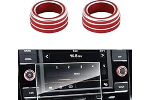 ‎BLINGOOSE BLINGOOSE Auto Zubehör für VW Volkswagen Lautstärkeregler Knopf Abdeckungen Aufkleber Mittel Konsole Control Switch Deko für VW Golf GTI Jetta Tiguan S Atlas Taos Rot 2St