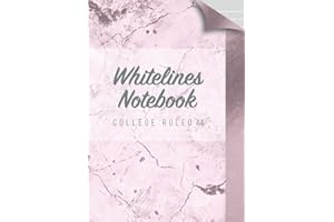 Whitelines notebook college ruled A4: grey background white line pages for drawing writing and journaling