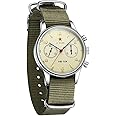 SEVEN XII Chronograph Mechanical Men Watches ST1901 Movement Hand Winding 38MM 40MM Men Wristwatches Sapphire Crystal Waterproof Military Pilot Watch for Men (38MM with Sapphire)