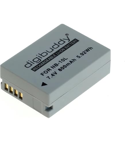 Vhbw 2 Batterie Li-Ion Compatibili Canon NB-10L – 700mAh, 7.4V Per PowerShot G10, G3x, SX40, SX50, G1 X, G15