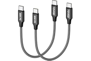 RAVIAD Cable USB C a USB C Corto [2Pack 0.3M], Cable Tipo C a Tipo C con Power Delivery 60W Carga Rapida para iPhone 17 16 15 Pro Max, Samsung Galaxy S25/S24/S23/S22/S21, Huawei, OnePlus, Google Pixel