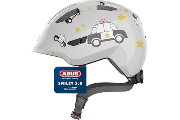 ABUS Kinderhelm Smiley 3.0 - Fahrradhelm mit tiefer Passform, kindergerechten Designs & Platz für einen Zopf - für Mädchen un