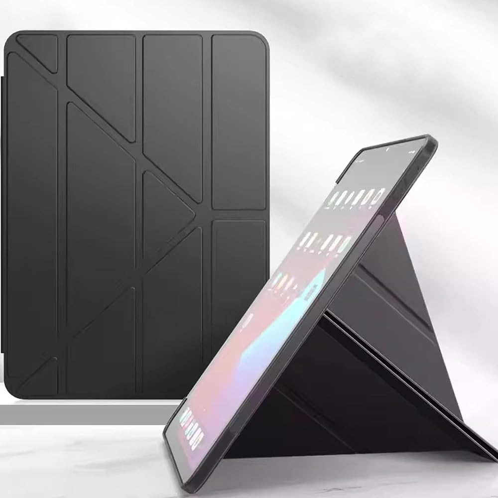 Coverzone iPad Air 11 M4 için Kılıf A2902 11 inç (2026) Kalem Koyma Bölmeli, Stand Olan, Uyku Modlu Silikon Arka Yüzey Suni Deri, Ergonomik Yapılı, Attractive Smart Cover Siyah