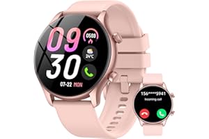 VAMOUT Smartwatch Donna, 1.39" Orologio Smartwatch Donna con Effettua/Risposta Chiamate, Fitness Tracker con 120+ Sportive, Contapassi/SpO2/Cardiofrequenzimetro, IP68 Smart Watch per Android iOS (Rosa rosa)