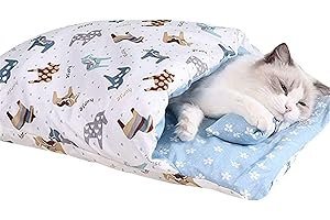 Clgorm Orthopaedic Cat Sleeping Bag, Warm Cat Sleeping Bag, Cosy Soothing Cat Blanket, Safety Feeling Pet Bed (G, XL (Within 22 pounds))