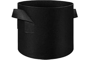 Sacos para Plantas, XRR 6 Piezas 30L de Tela no Tejida con Asas Bolsa de Cultivo de Plantas para Papa, Zanahoria, Tomate y Cebolla (7 Galones Negro)
