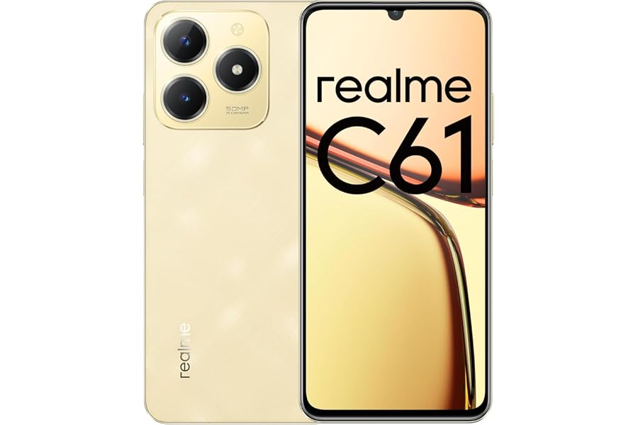 Realme C61 (6 GB, 128 GB, Sparkle Gold) - Middle East Version