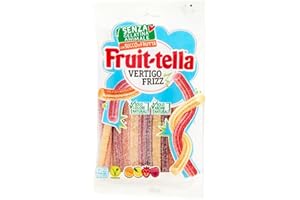 Fruittella Vertigo Frizz, Caramelle Gommose, Gusto Frutta, Con Succo di Frutta, Senza Gelatina Animale, Gusto Frutti Assortiti, 1 busta da 145 Grammi
