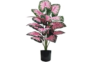 Vmhkjo Kunstpflanzen Groß 72cm Hoch 18 Zweige Grünpflanzen im Topf Künstliche Pflanzen Wie Echt Outdoor Tropical Hawaii Grün Fake Plant für Schlafzimmer Büro Garten Hochzeit Party Deco
