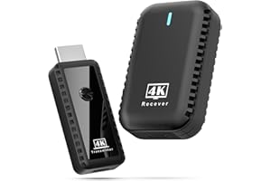 PWAYTEK Émetteur et récepteur HDMI sans Fil 4K, Extension sans Fil HDMI, kit HDMI sans Fil Full HD Portable, 5G/2,4 G pour Le Streaming vidéo et Audio vers Moniteur Depuis Un Ordinateur Portable/boîtier TV