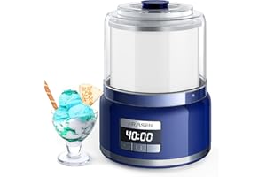 ‎AIRMSEN AIRMSEN Eismaschine mit LCD-Display Eismaschine Selbstkühlend für 2 L, 9 Programme, BPA-frei, für selbstgemachtes Eis, Joghurt, Sorbet & Frozen Drinks in nur 20-40 Minuten