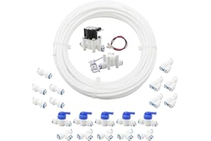 Pxyelec 6,35 mm Außendurchmesser. RO (Umkehrosmose) Wasserfilterschlauch-Armaturen, Schnellverbindung, zum Anschluss des Wasserschlauchs, 10 Meter Länge PE-Schlauch-Set für Wassersystem