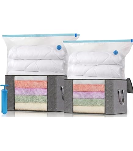 Grandi borse portaoggetti pieghevoli da 70×50×30 cm per vestiti, organizer per armadio con doppie cerniere, manici, per riporre coperte e piumoni, sot | Leroy Merlin
