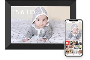 TEKXDD Cadre Photo Numériques WiFi 15,6 Pouces,Cadre Photo Électronique Full HD Écran Tactile Smart WiFi Cloud,32GB,Rotation 