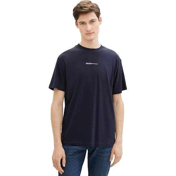 TOM TAILOR Denim Herren T-Shirt Relaxed Fit Mit Batik-Print – Lässiges Basic Aus Baumwolle