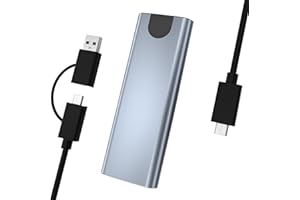 ZEVMI M.2 NVMe Gehäuse SSD USB: Adapter USB 3.2 Gen 2 - 10Gbps Festplattengehäuse, NVMe PCIe External Case, Enclosure mit 2 in 1 USB A+C zu C Kabel für 2230/2242/2260/2280 M.2 NVMe/SATA von M-Key/M+B Key