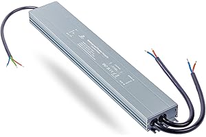 Transformador LED 12V 300W, 25A Fuente de Alimentación LED Ultrafino, IP67 Driver Impermeable Interior o Exterior, Voltaje Constante Adaptador para Tira LED y G4 MR16 Luces, DUSKTEC