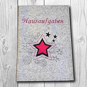 A5 Hefthülle in versch. Farben - Text wählbar - Motiv: Stars 3