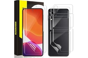 wsky Schutzfolie für Panzerglas für Samsung Galaxy Z Flip 3 5G, Ultrabeständig Anti-Öl Flexibilität TPU Folie für Galaxy Z Flip 3 5G, Blasenfrei HD Z Flip 3 Schutzglas Displayschutzfolie (2+2 Stück)