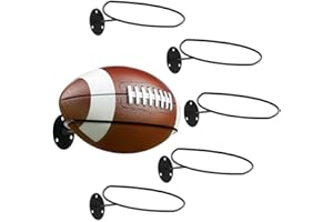 YOFAPA 5 Stück Ballhalterung Wand, Rugby Ball Wandmontiert Ballständer, Robust Ball Wandhalterung Wand Dekor, Ballhalter, Ball Halterung mit Schrauben für Rugby Ball Basketball Fußball (Schwarz)