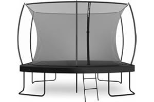 ‎ZERO GRAVITY Zero Gravity Ovale Trampoline, 305x213/366x244/457x305 cm, TÜV GS geprüft, Smartes Klappnetz für schnellen Auf- und Abbau, Trampolin Outdoor Komplett-Set inkl. Leiter, Aufbauvideo, Ultima 5
